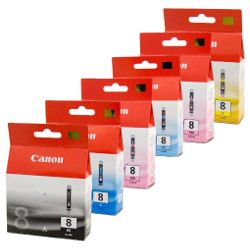 6 Pack Canon CLI-8 Genuine Ink Cartridges