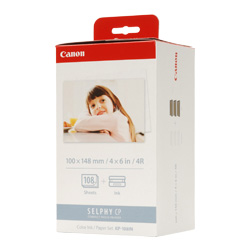 Canon KP-108IN Genuine Selphy Colour Ink & Paper Set