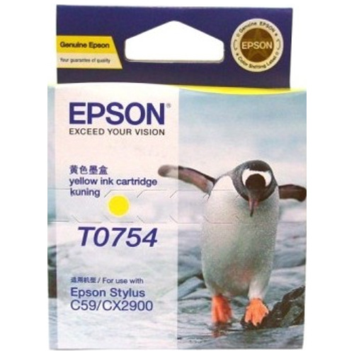 Epson T0754 Yellow Ink Cartridge Genuine Epson T0754 Yellow Ink Cartridge Genuine