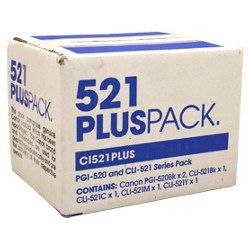 Canon PGI-520BK/CLI-521 (521 Plus Pack) 6 Pack Bundle (Genuine) Canon PGI-520BK/CLI-521 (521 Plus Pack) 6 Pack Bundle (Genuine)