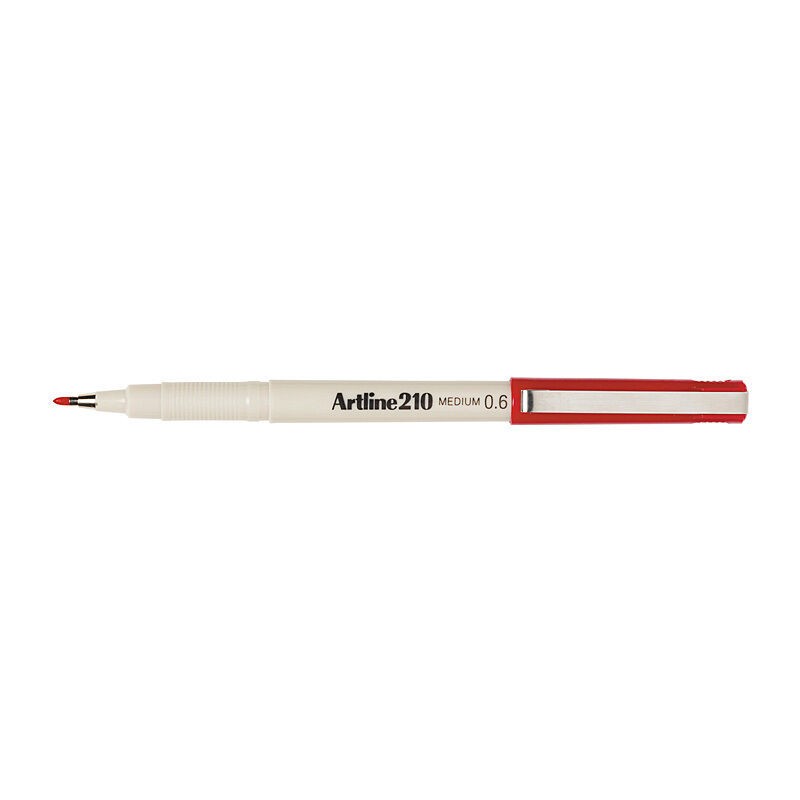Artline 210 Fineline Pen 0.6 mm Red, Box of 12