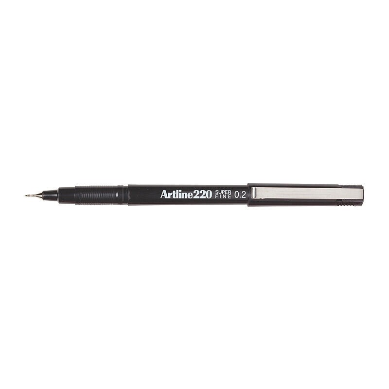 Artline 220 Fineliner Pen 0.2 mm Black, Box of 12