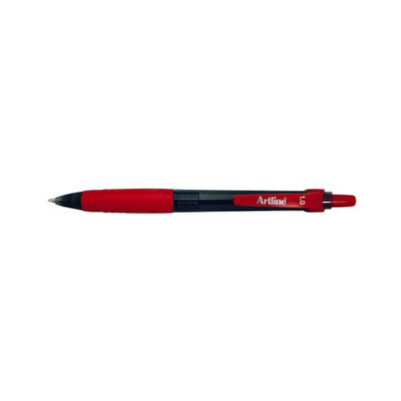 Artline Ikonic 8410 Retractable Red Ballpoint Pen, Box of 12
