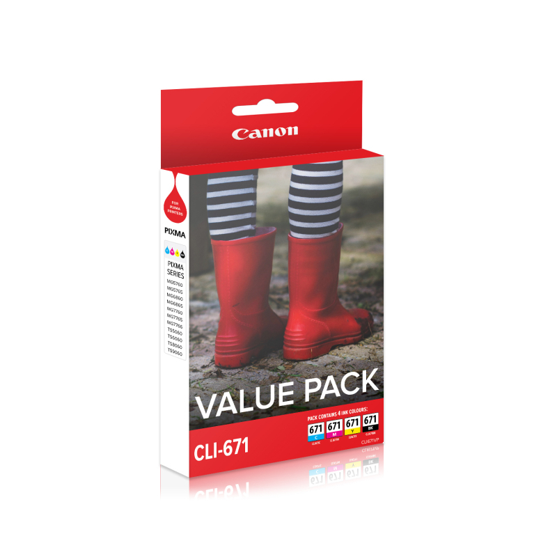 4 Pack Canon CLI-671 Genuine Ink Cartridges 4 Pack Canon CLI-671 Genuine Ink Cartridges
