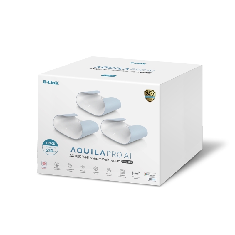 D-Link M30 AQUILA PRO AI AX3000 Wi-Fi 6 Smart Mesh Router 3-Pack D-Link M30 AQUILA PRO AI AX3000 Wi-Fi 6 Smart Mesh Router 3-Pack