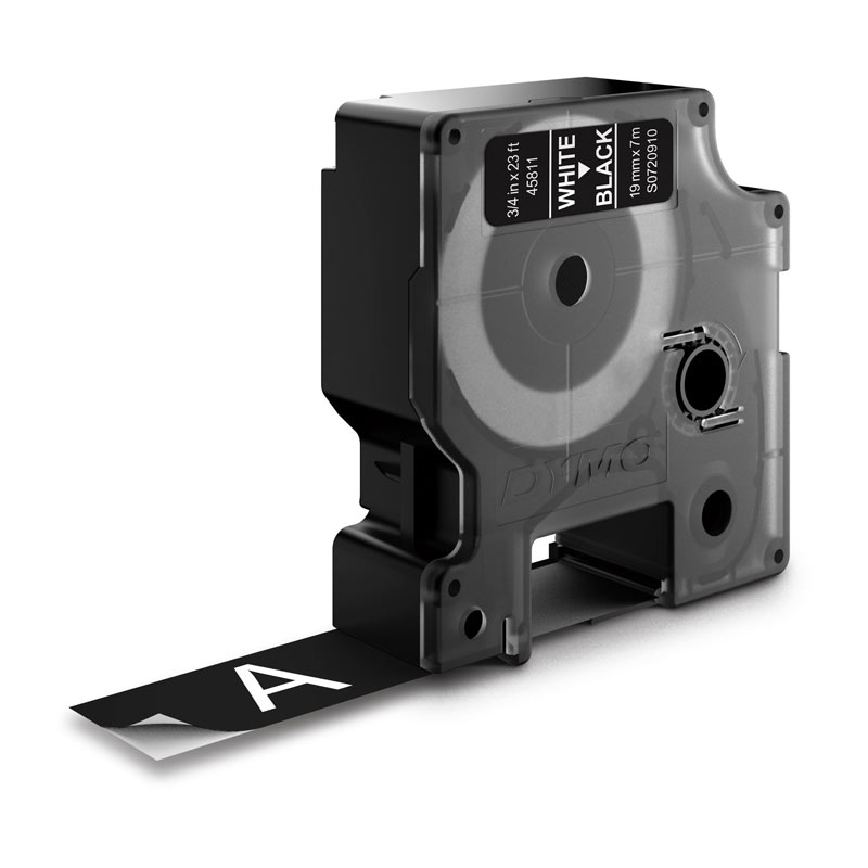 DYMO S0720910 White on Black D1 Label Tape - 19mm x 7m DYMO S0720910 White on Black D1 Label Tape - 19mm x 7m
