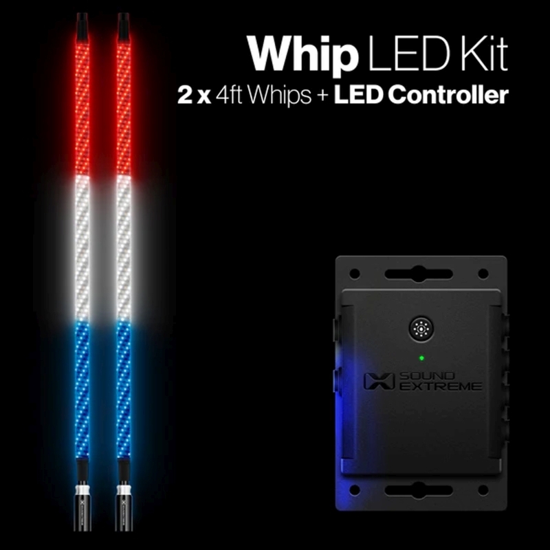 EcoXgear 4 Foot Whip LED Kit with Controller