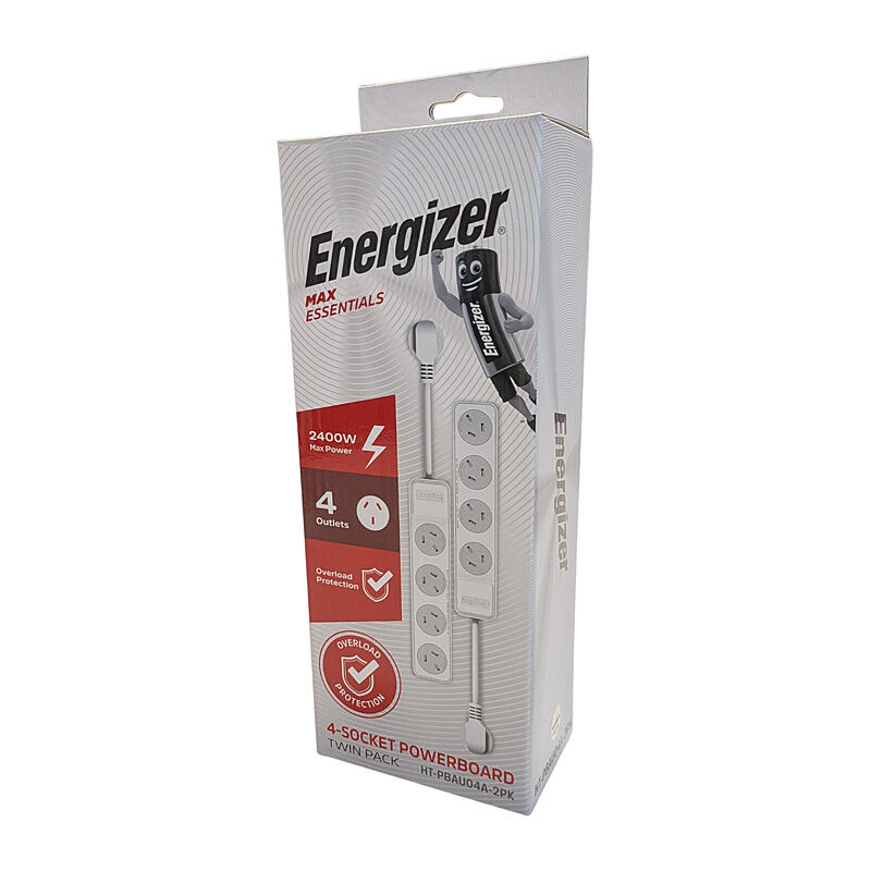 Energizer 4-Port Powerboard - Pack of 2 Energizer 4-Port Powerboard - Pack of 2