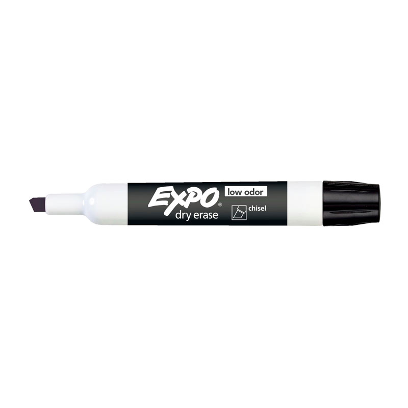 Expo Whiteboard Marker Chisel Black - Box of 12