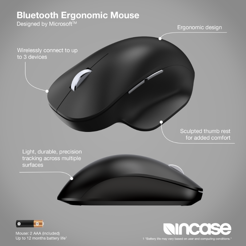 Incase Bluetooth Ergonomic Mouse - Black Incase Bluetooth Ergonomic Mouse - Black