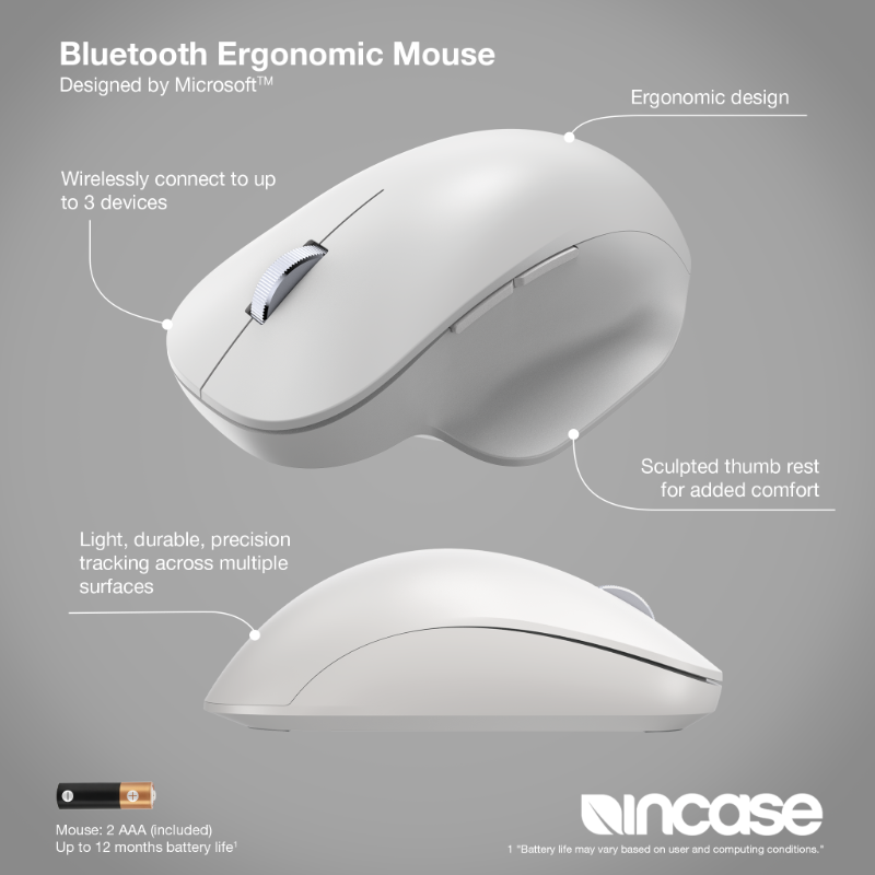Incase Bluetooth Ergonomic Mouse - Glacier Incase Bluetooth Ergonomic Mouse - Glacier