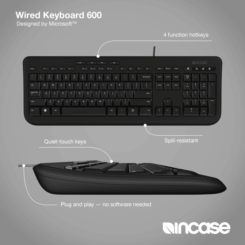 Incase Wired Keyboard 600 - Black Incase Wired Keyboard 600 - Black