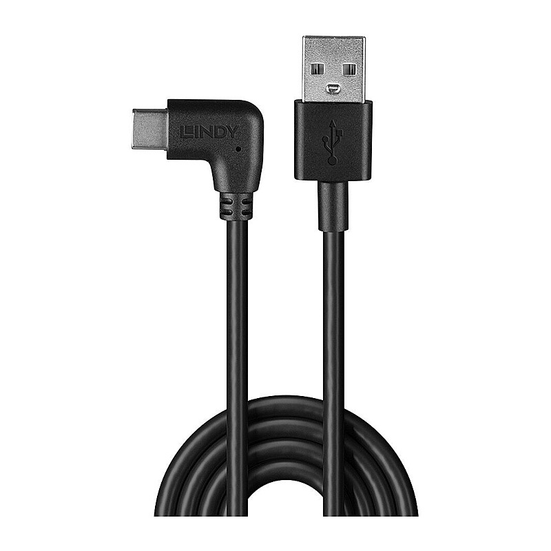 Lindy 1m USB 2.0 Type A To C Cable 90 degree Right Angle