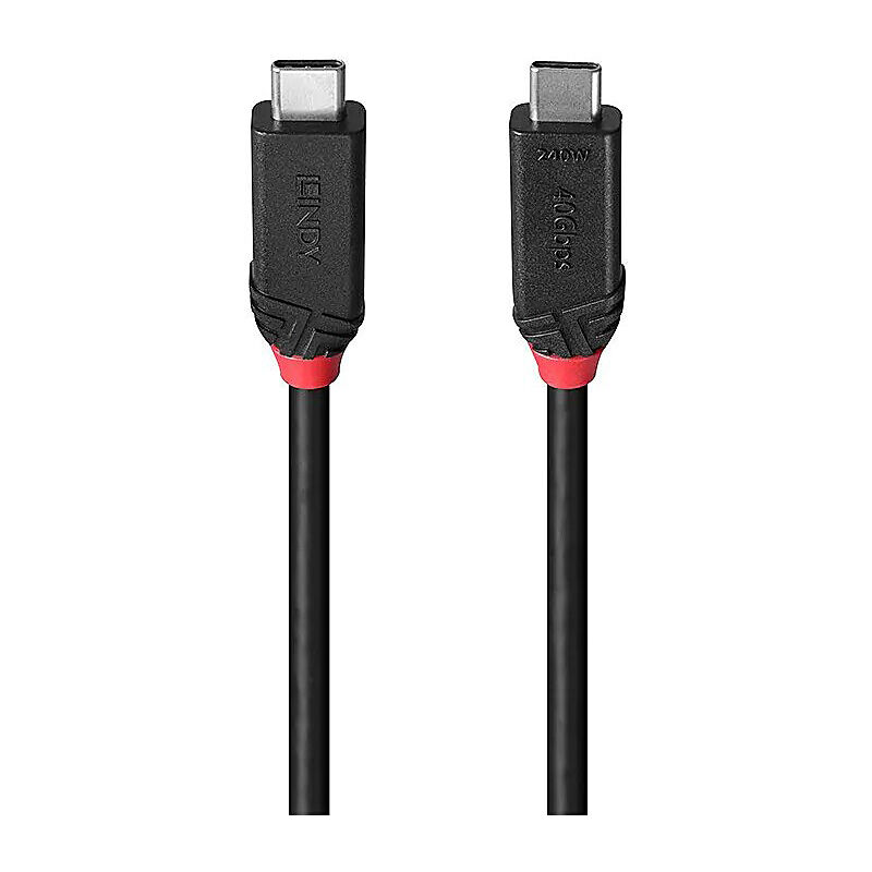 Lindy 2m USB4 240W Type C Cable - Black Line Lindy 2m USB4 240W Type C Cable - Black Line