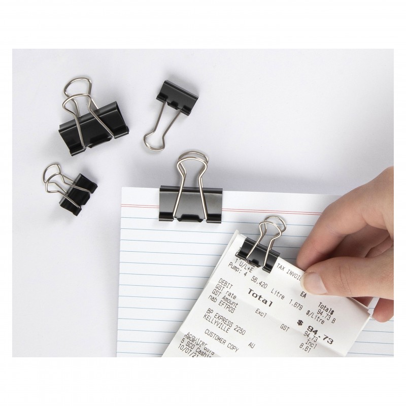 Marbig Binder Clips Assorted Colours and Sizes, Tub of 60