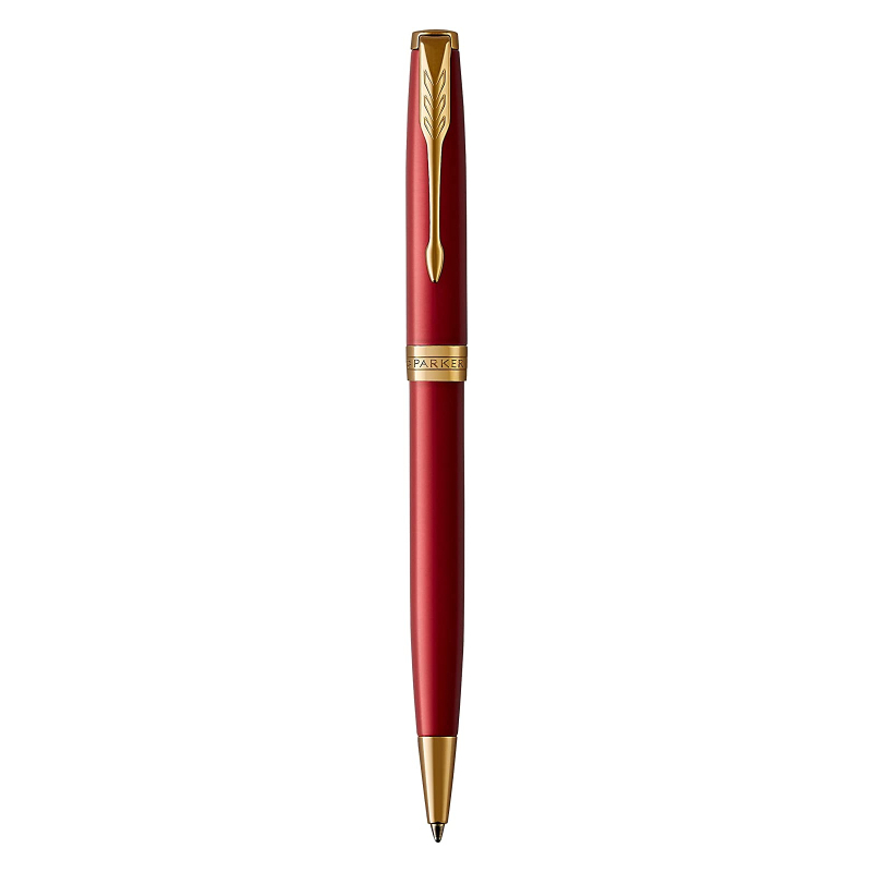 Parker Sonnet Red Lacquer Gold Trim Ballpoint Pen