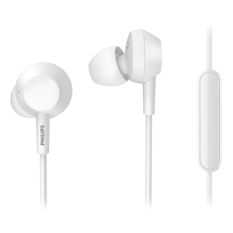 Philips BASS In-Ear Headphones with Mic - White