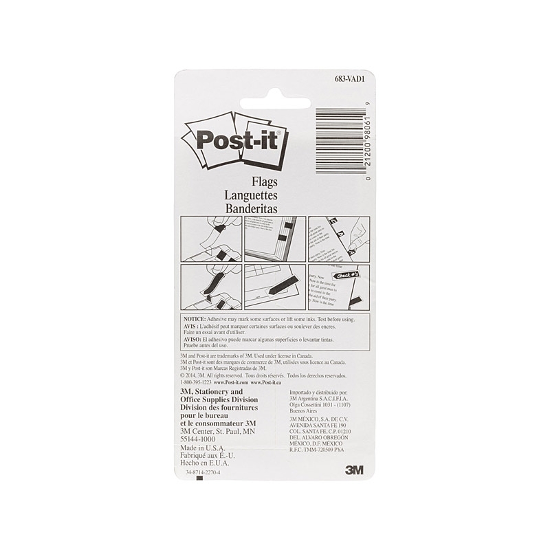 Post-It Flags Assorted Sizes & Colours - Pack of 10