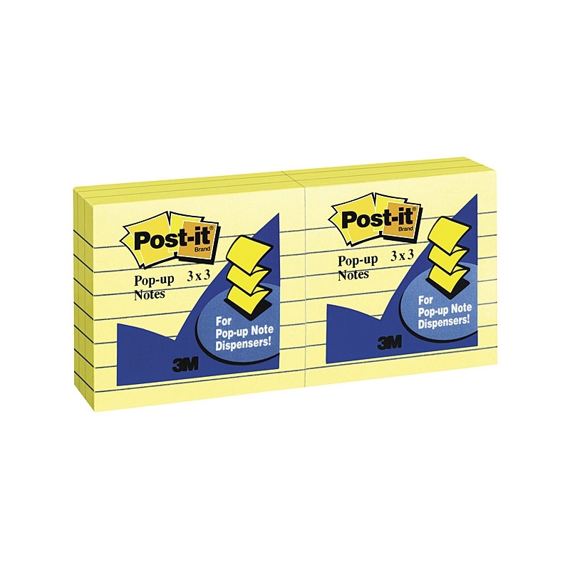 Post-It Lined Pop-up Notes Canary Yellow 76 x 76mm 6-Pack Post-It Lined Pop-up Notes Canary Yellow 76 x 76mm 6-Pack