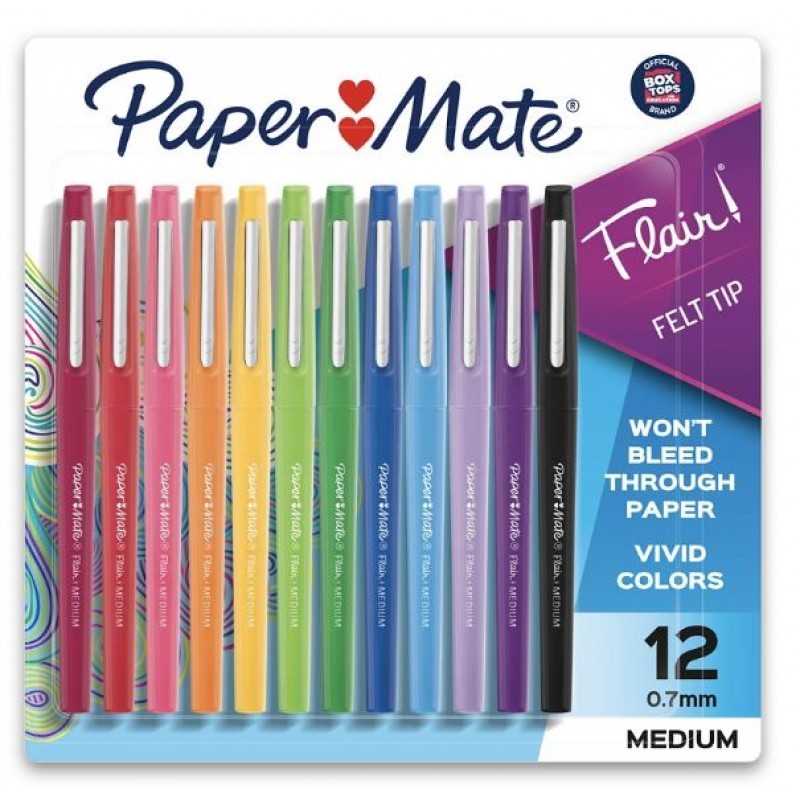 Paper Mate Flair Medium Felt Tip Pens - Fashion Assorted Colours - Pack of 12 - Bag of 6 Paper Mate Flair Medium Felt Tip Pens - Fashion Assorted Colours - Pack of 12 - Bag of 6