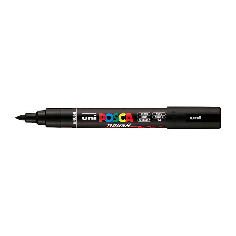 POSCA PC5BRBK Medium Brush Tip Paint Marker - Black
