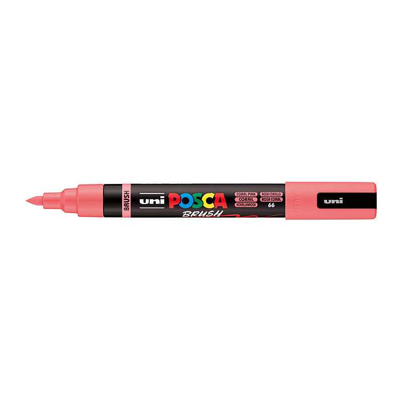 POSCA PC5BRCP Med Brush Tip Paint Marker - Coral Pink