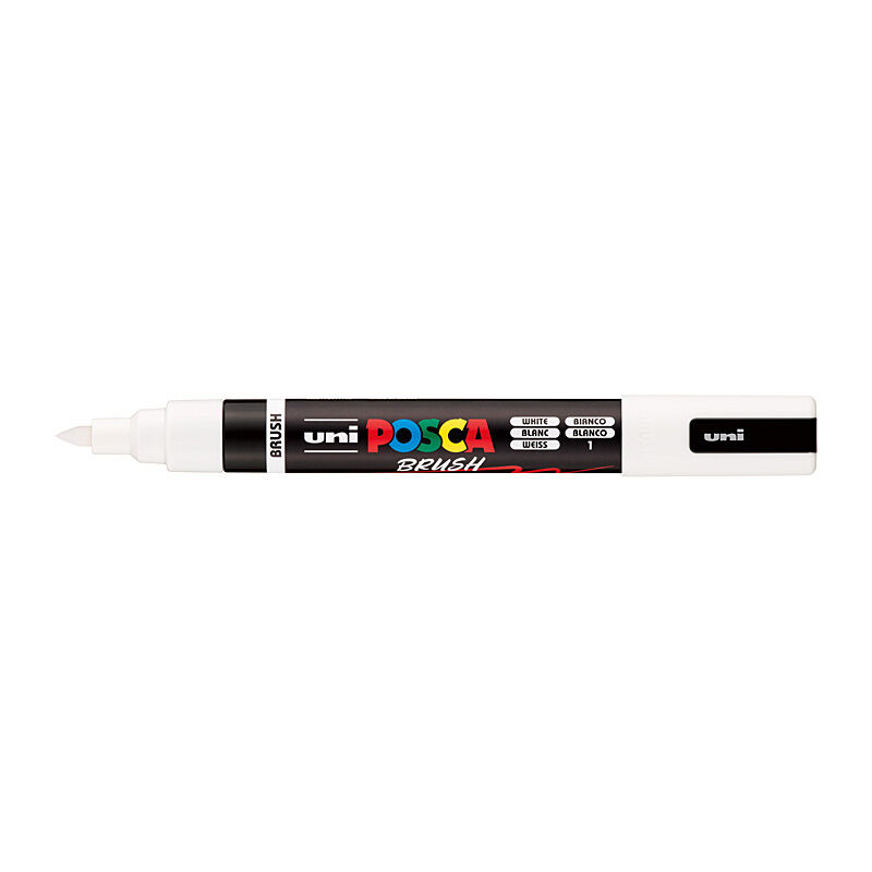 POSCA PC5BRWH Medium Brush Tip Paint Marker - White
