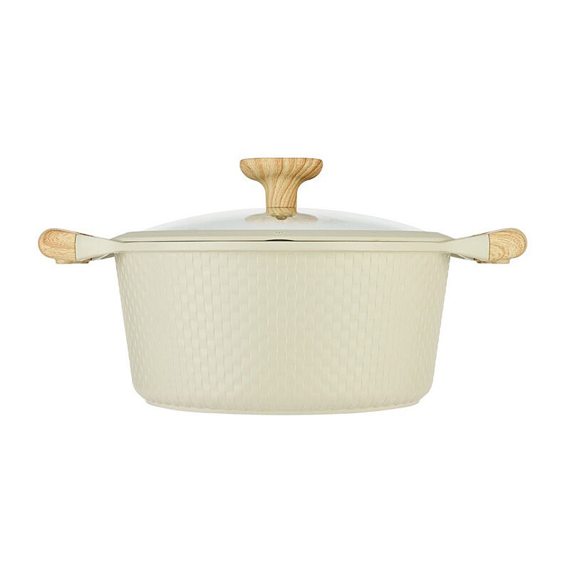 Resto Ran Beige Casserole with Lid - Diameter 24cm Resto Ran Beige Casserole with Lid - Diameter 24cm