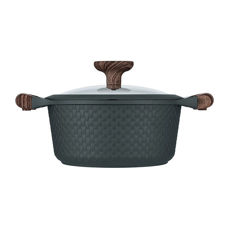 Resto Ran Black Casserole with Lid - Diameter 20cm Resto Ran Black Casserole with Lid - Diameter 20cm