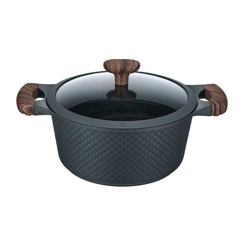 Resto Ran Black Casserole with Lid - Diameter 24cm Resto Ran Black Casserole with Lid - Diameter 24cm