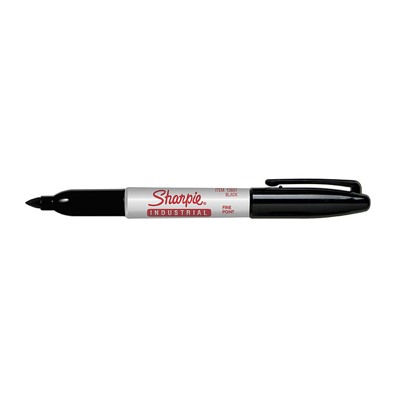 Sharpie Industrial Permanent Markers - Fine Tip - Black - Box of 12