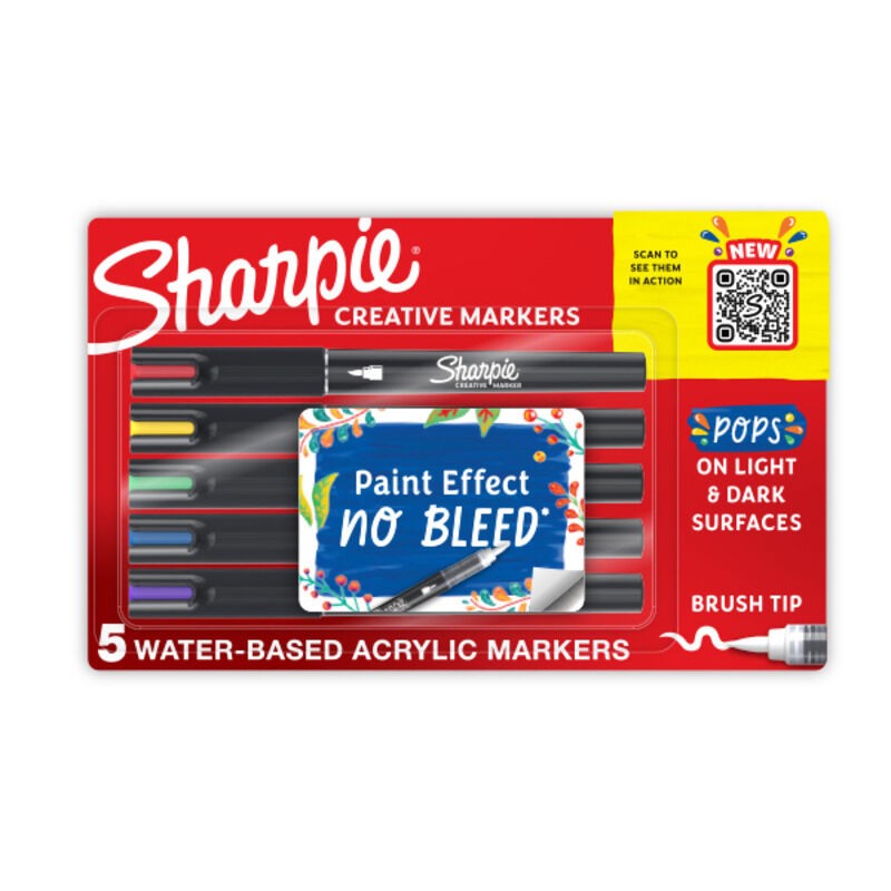 Sharpie Creative Marker Brush Tip Assorted Colours, 6 Packs of 5 Sharpie Creative Marker Brush Tip Assorted Colours, 6 Packs of 5