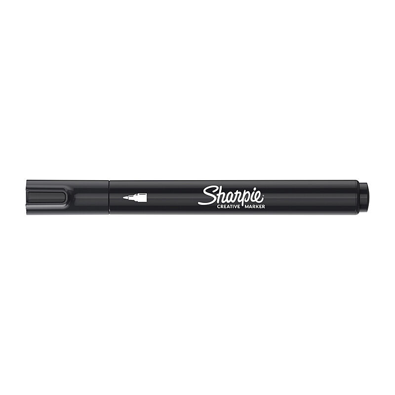 Sharpie Creative Markers - Water-Based Acrylic Bullet Tip Markers - Black - Box of 6
