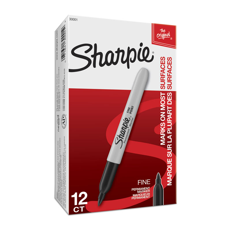 Sharpie Permanent Marker Fine Point Black - Box of 12