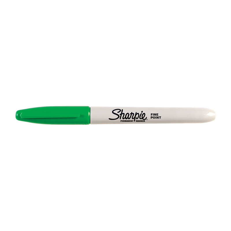 Sharpie Permanent Marker Fine Point Green UPC - Box of 12