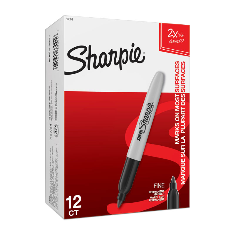 Sharpie Super Fine Point Permanent Marker Black - Box of 12