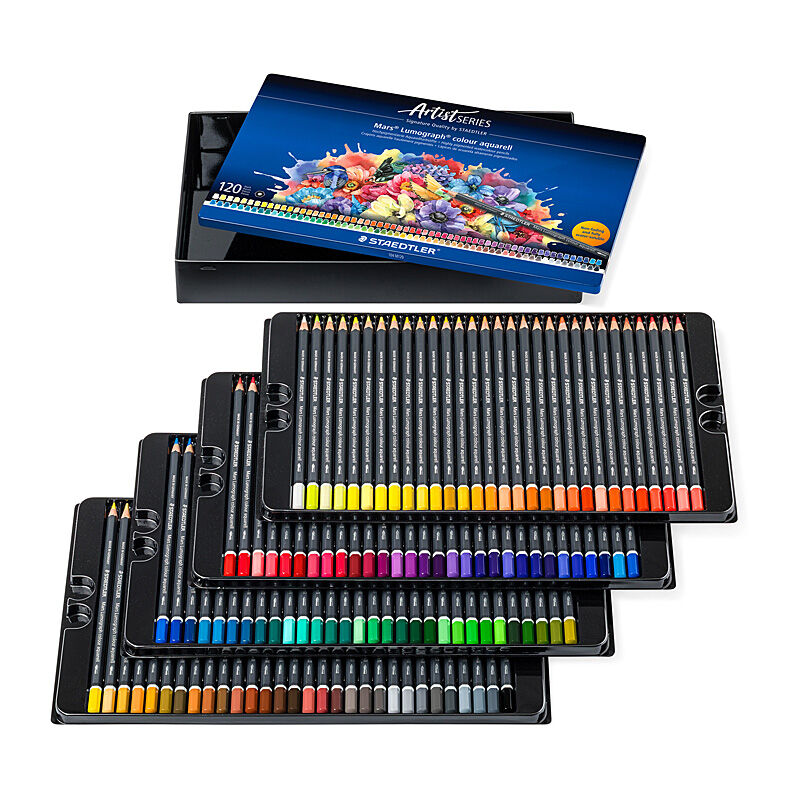 Staedtler 104 Lumograph Aquarell Pencils - Tin of 120 Staedtler 104 Lumograph Aquarell Pencils - Tin of 120
