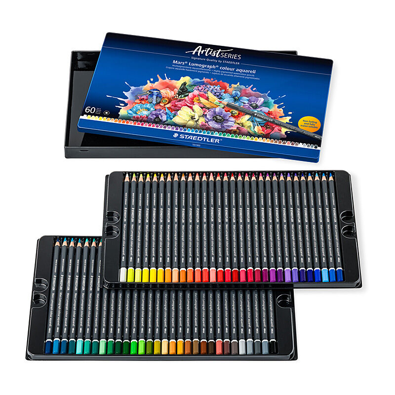 Staedtler 104 Lumograph Aquarell Pencils - Tin of 60 Staedtler 104 Lumograph Aquarell Pencils - Tin of 60