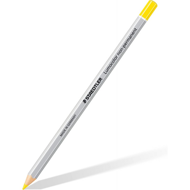 Staedtler 108-1 Lumocolor Non-Permanent Pencils Yellow, Box of 12
