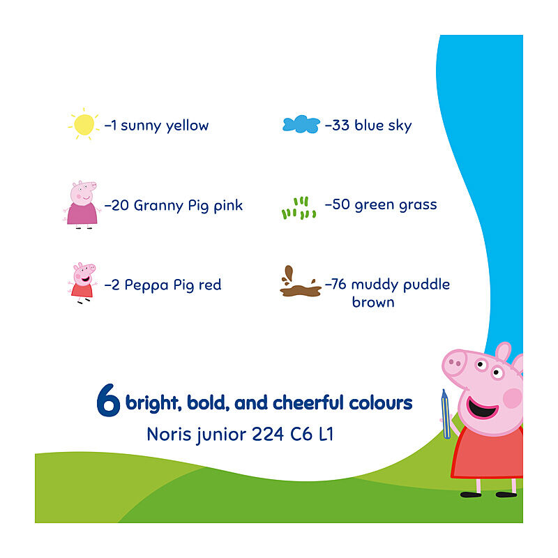 Staedtler 224 L1 Peppa Pig Crayons - Pack of 6 - Box of 6