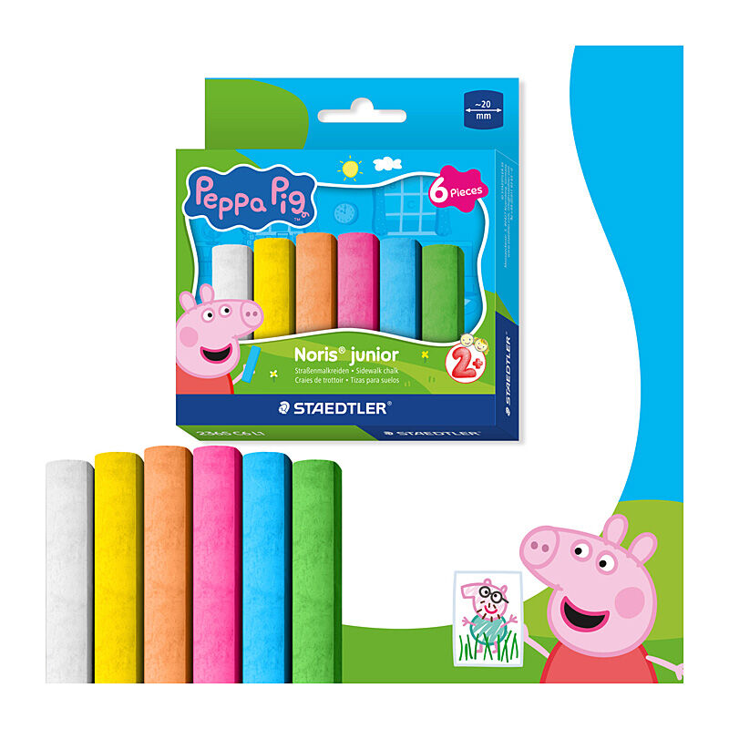 Staedtler 2365 L1 Peppa Pig Sidewalk Chalks - Pack of 6 - Box of 10