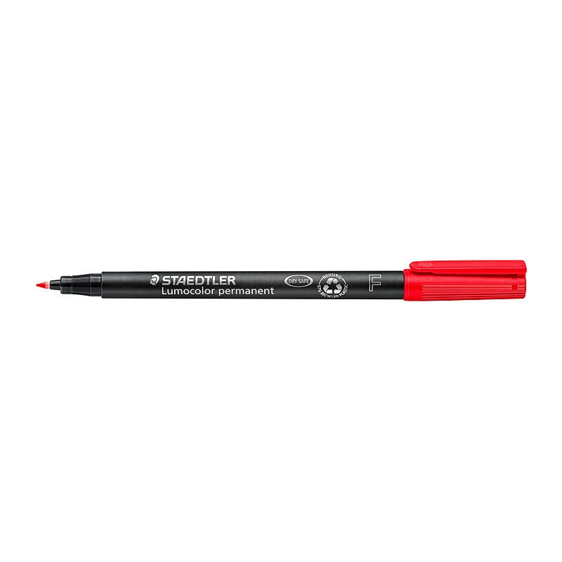 Staedtler Lumocolor 0.6 mm Fine Permanent Pens Red, Box of 10 Staedtler Lumocolor 0.6 mm Fine Permanent Pens Red, Box of 10
