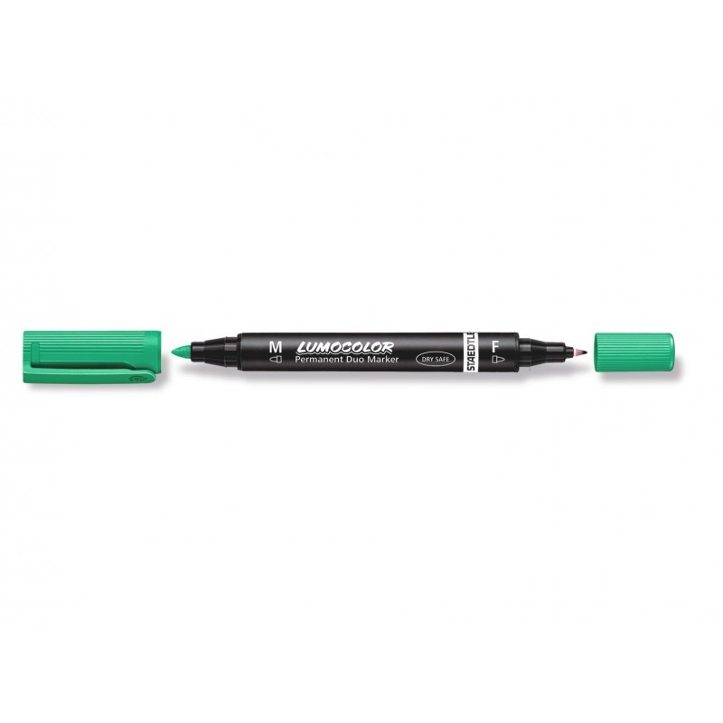 Staedtler Lumocolor Double-Ended Permanent Markers Green, Box of 10 Staedtler Lumocolor Double-Ended Permanent Markers Green, Box of 10