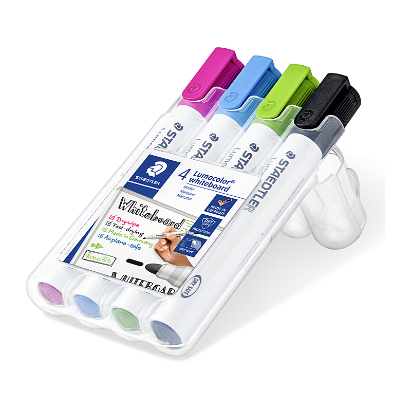 Staedtler Whiteboard Marker 351 Bullet Bright Assorted Colours - Pack of 4