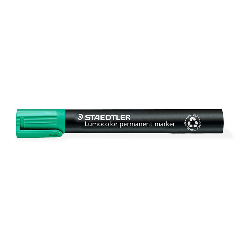 Staedtler 352 Permanent Markers - Bullet Tip - Green - Box of 10