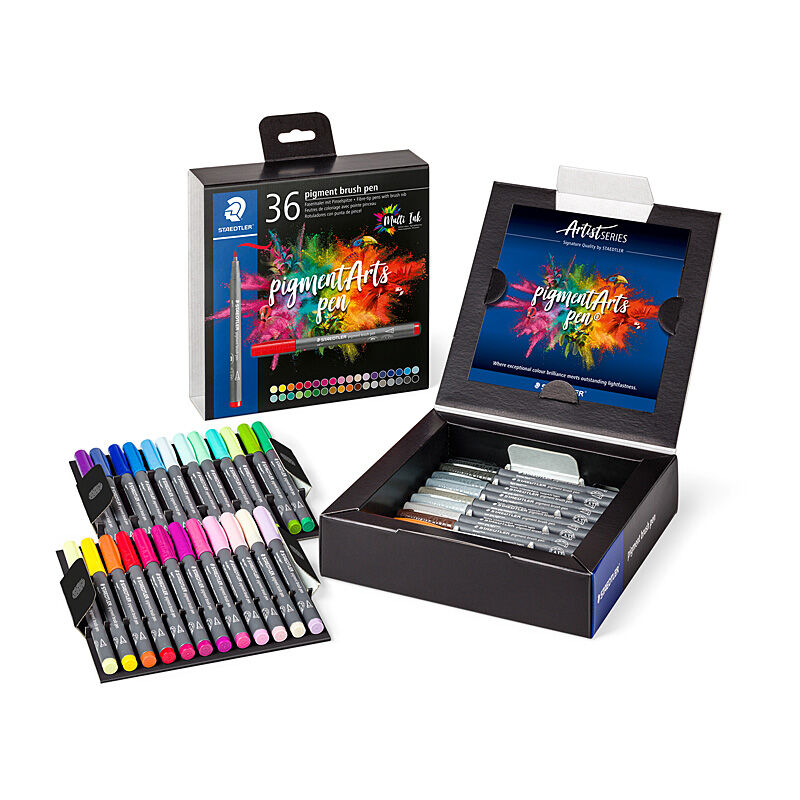 Staedtler 371 Pigment Brush Pens - Pack of 36