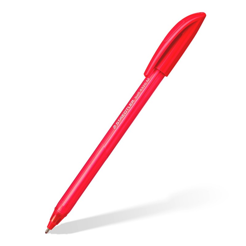 Staedtler 4320 Triangular Ballpoint Pens Red Medium 1.0 mm, Box of 10