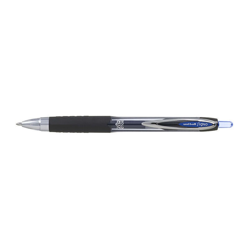 uni-ball Signo 207 Retractable Gel Pens Blue, 0.7 mm, Box of 12