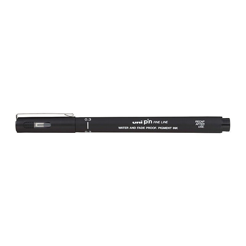 uni Pin Fineliners 0.3 mm Black, Box of 12 uni Pin Fineliners 0.3 mm Black, Box of 12