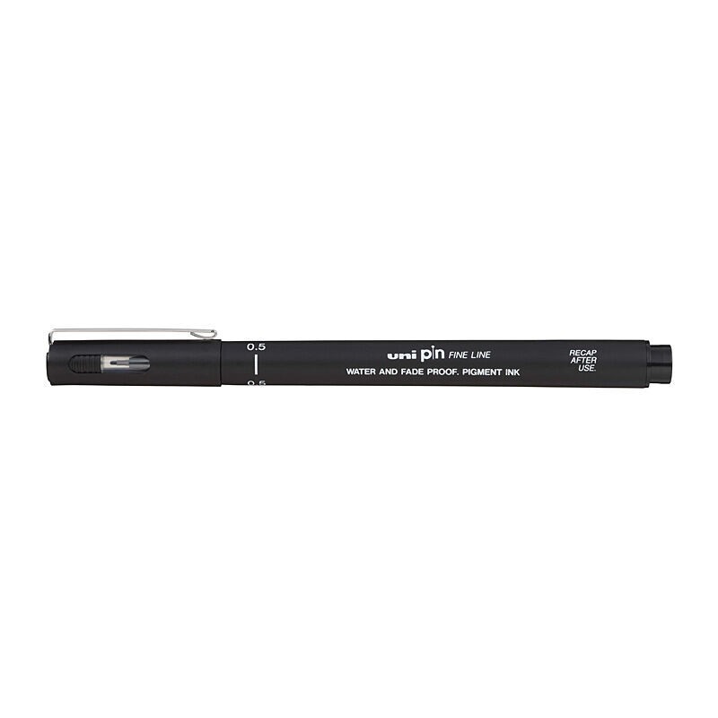 uni Pin Fineliners 0.5 mm Black, Box of 12